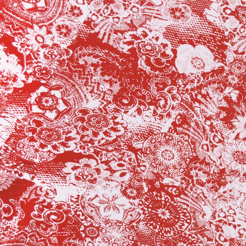 Tela Crepe Estampada Flor Pequeña Oriental Verde - Ribes y Casals