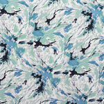 Tela Crepe Estampada Flor Pequeña Oriental Verde - Ribes y Casals