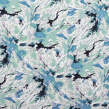 Tela Crepe Estampada Flor Pequeña Oriental Verde - Ribes y Casals