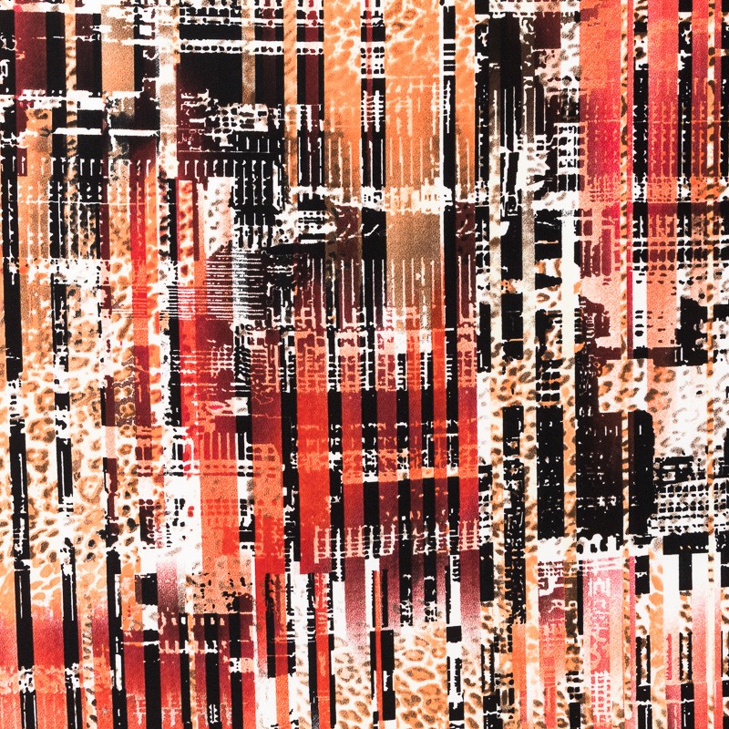 Tela Crepe Estampada Flor Pequeña Oriental Verde - Ribes y Casals