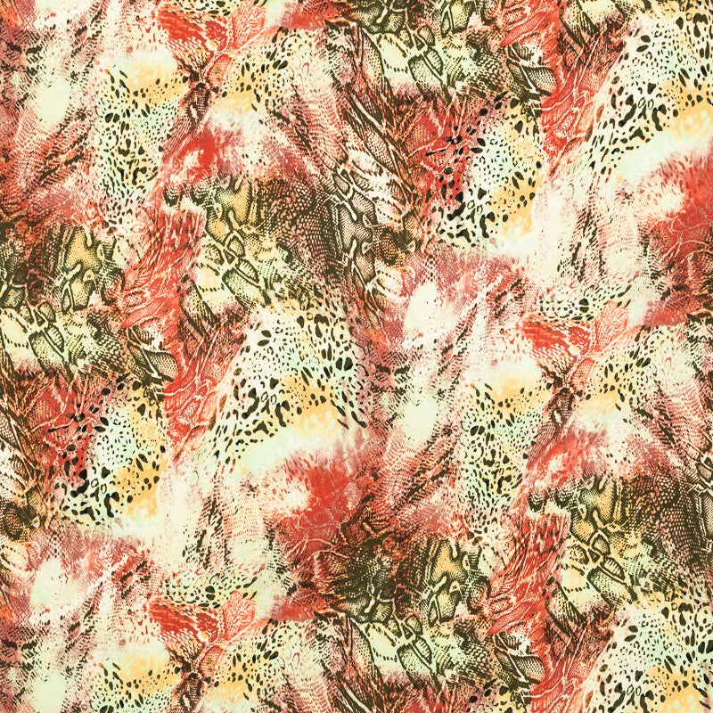 Tela Crepe Estampada Flor Pequeña Oriental Verde - Ribes y Casals