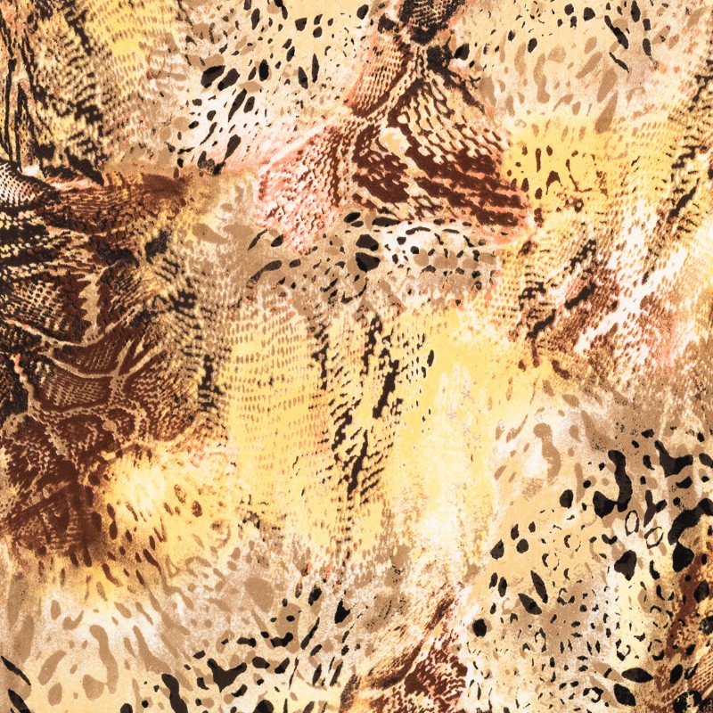 Tela Crepe Estampada Flor Pequeña Oriental Verde - Ribes y Casals