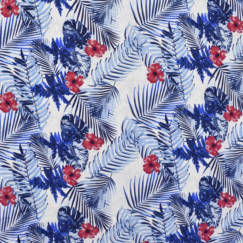 Tela Crepe Estampada Flor Pequeña Oriental Verde - Ribes y Casals