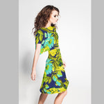 Crepe Fabric Tropical Flower Lime - Ribes y Casals