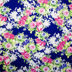 Crepe Flowers Cotton Cloth Blue - Ribes y Casals
