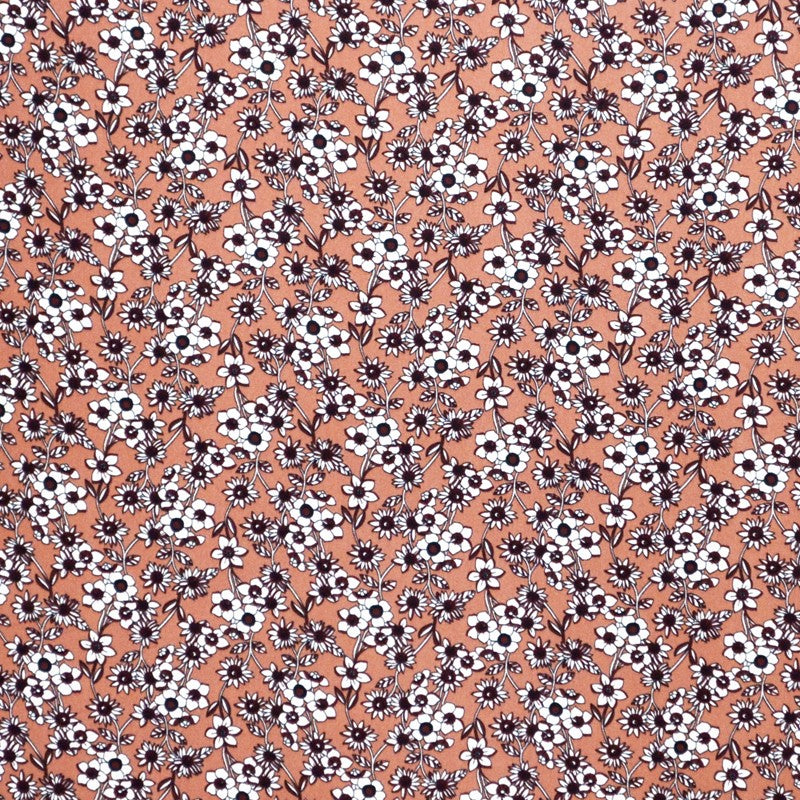 Tela Crepe Palmeras Fondo Rosa - Ribes y Casals