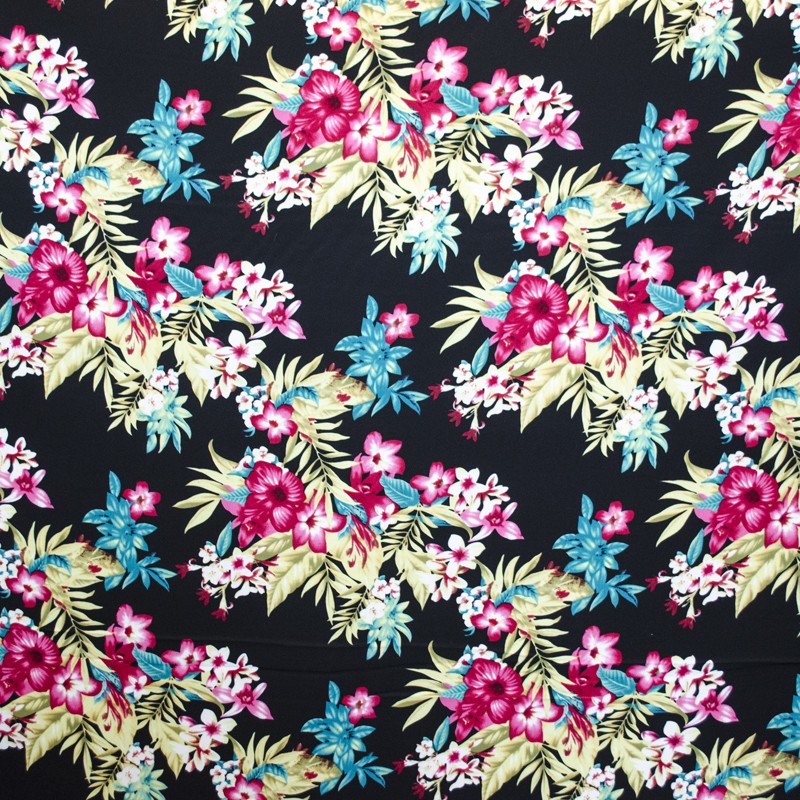 Crepe Flowers Tropical Black - Ribes y Casals