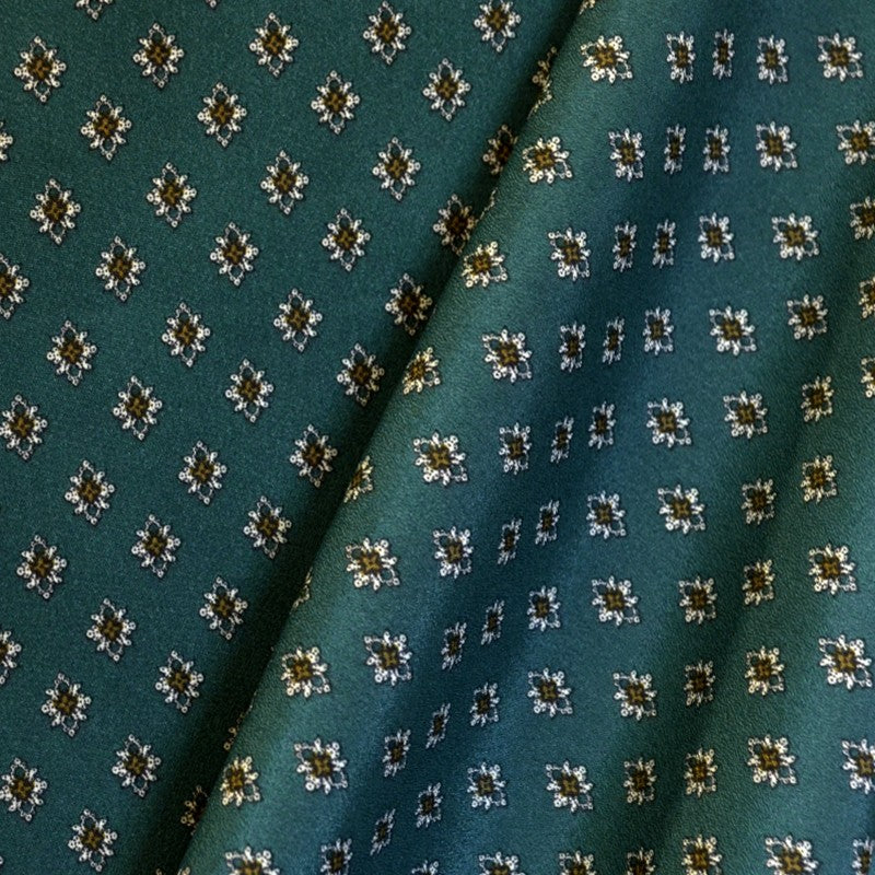 Crepe Geometric Dark Green - Ribes y Casals