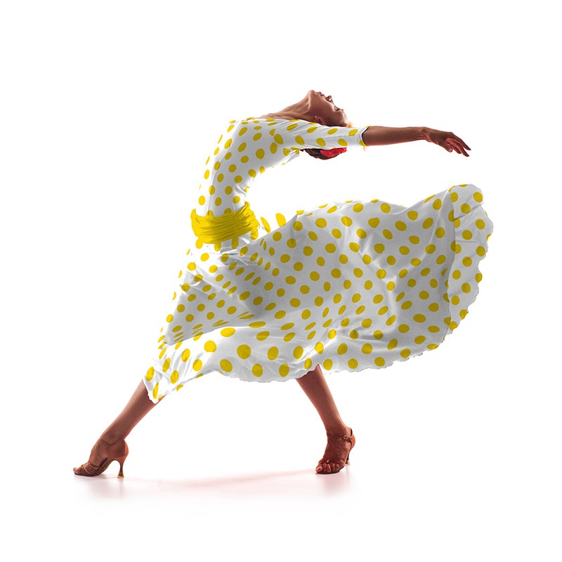 Crepe Yellow Polka Dots 3,5 cm - Ribes y Casals