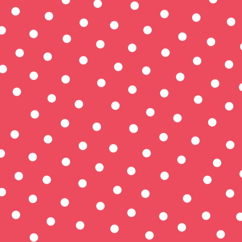 Crepe White Dots Coral Background 7mm - Ribes y Casals