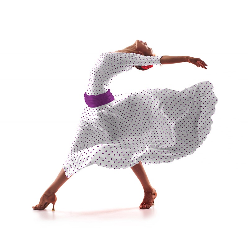 Crepe Cyclamen Polka Dots 7 mm - Ribes y Casals