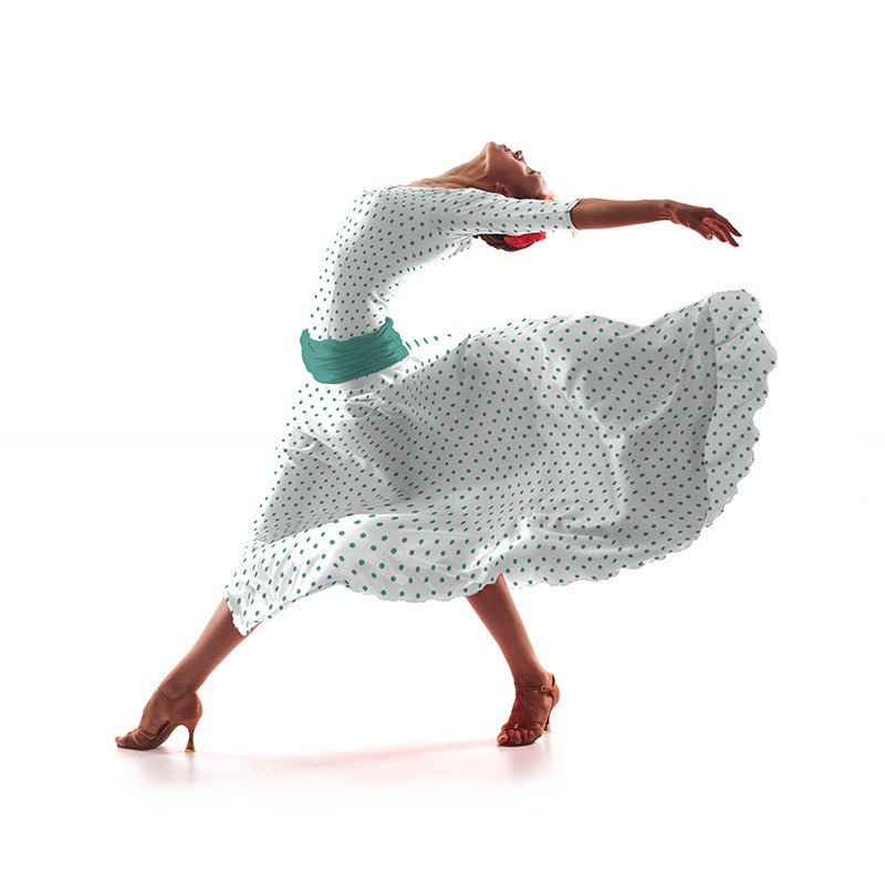 Crepe Turquoise Polka Dots 7 mm - Ribes y Casals