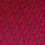 Crepe Viscose Flowers Red Background - Ribes y Casals