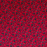 Crepe Viscose Flowers Red Background - Ribes y Casals