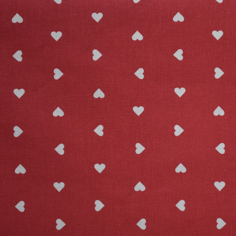 Cotton Fabric Hearts Red Background - Ribes y Casals