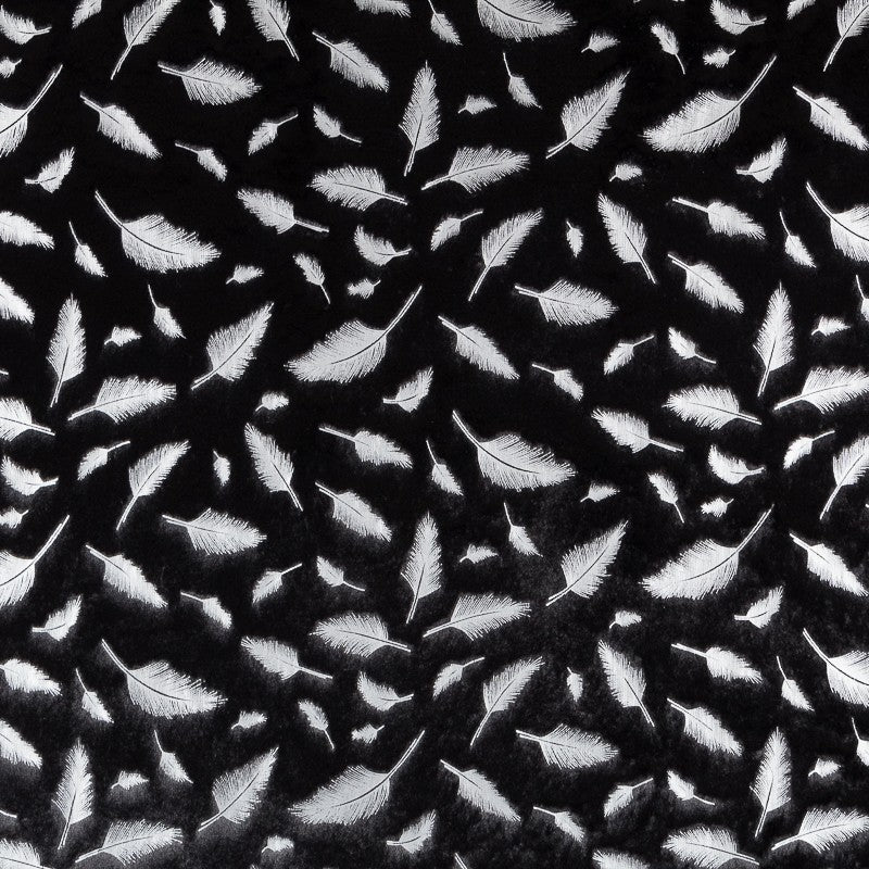 Fur Fabric Feathers Silver - Ribes y Casals