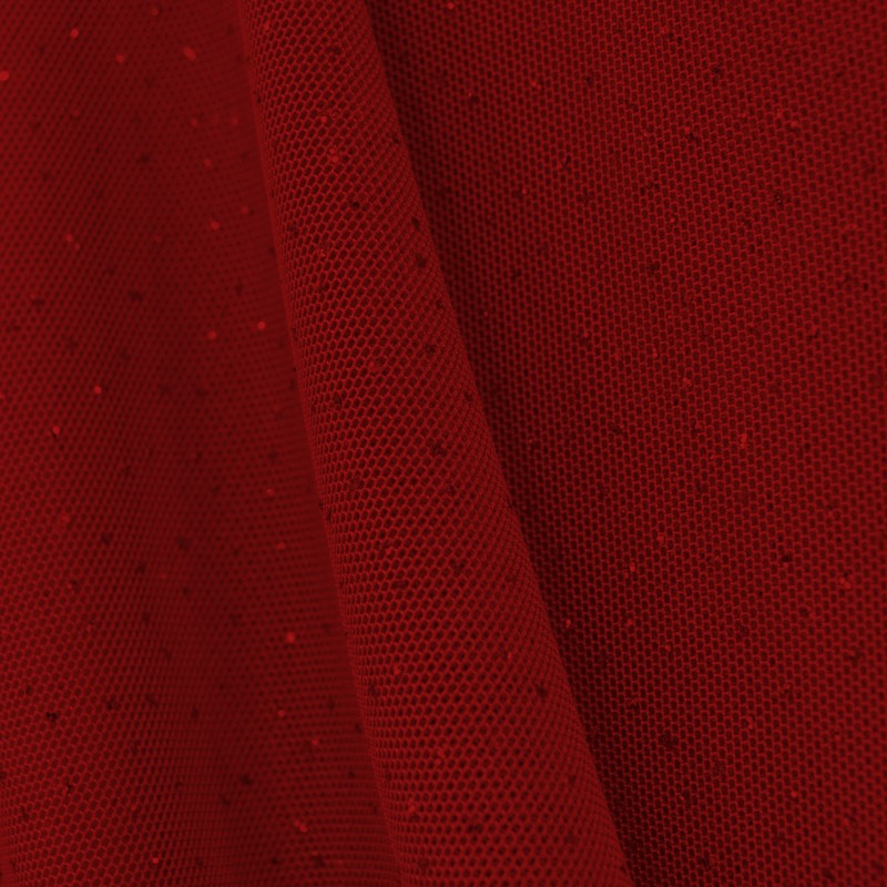 Glossy Tulle Fabric Red - Ribes y Casals