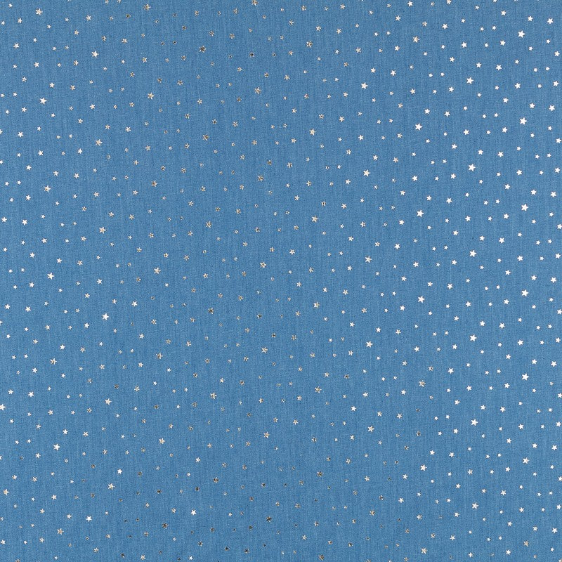 Denim Fabric Golden Stars - Ribes y Casals