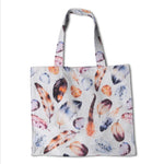 Cotton Printed Fabric Feathers Ecru - Ribes y Casals