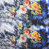 Yellow Bouquets Printed Satin Fabric - Ribes y Casals