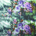 Lilac Bouquets Printed Satin Fabric - Ribes y Casals