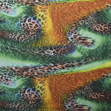 Green Leopard-print Printed Satin Fabric - Ribes y Casals