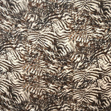 Matte Satin Foliage Print Fabric Chocolate Brown - Ribes y Casals