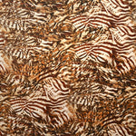 Matte Satin Foliage Print Fabric Brown - Ribes y Casals