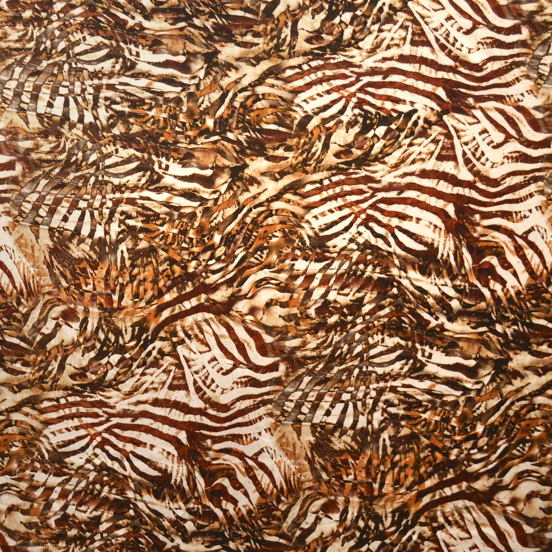 Matte Satin Foliage Print Fabric Brown - Ribes y Casals