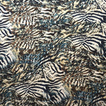 Matte Satin Foliage Print Fabric Green - Ribes y Casals