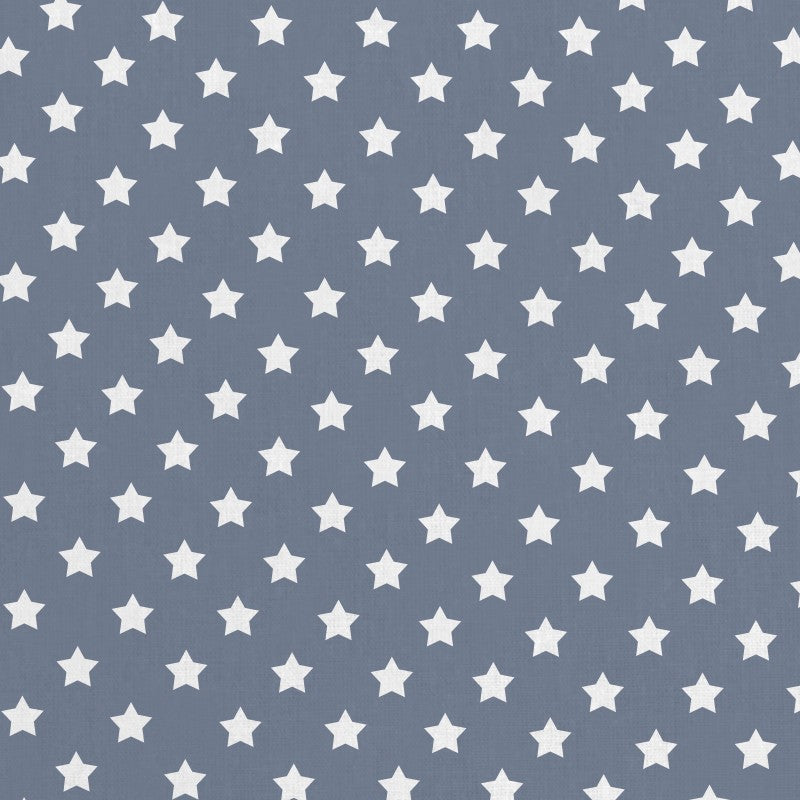 Fabric White Star Navy Blue Background - Ribes y Casals