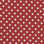 Fabric White Star Red Background - Ribes y Casals