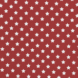 Fabric White Star Red Background - Ribes y Casals