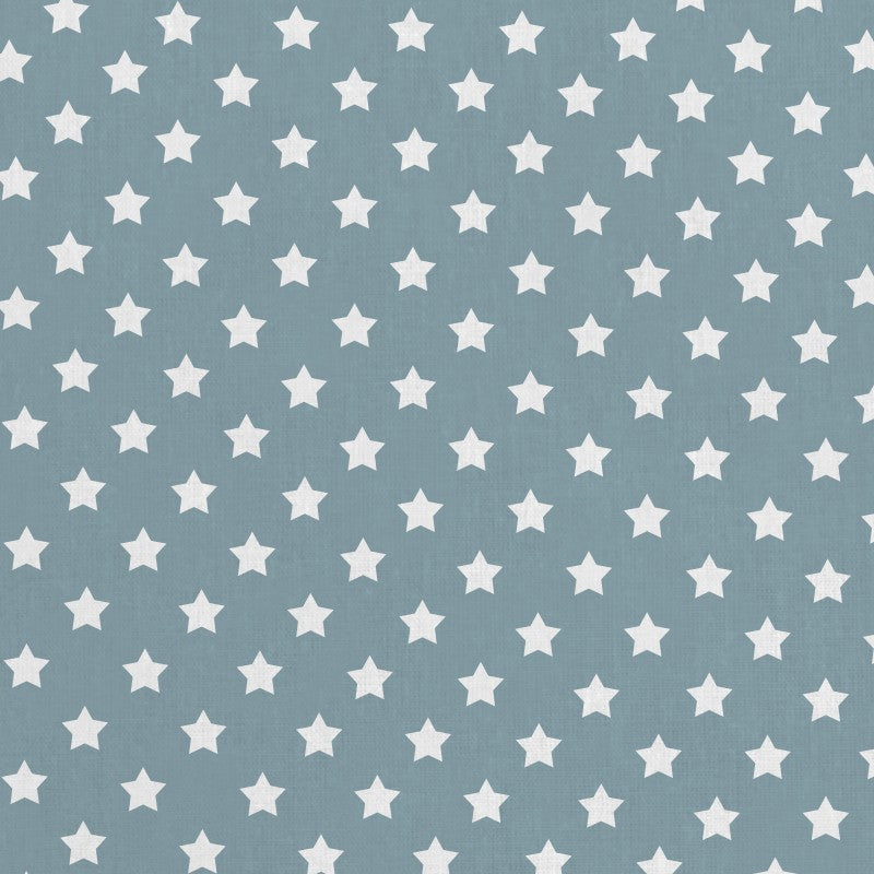 Fabric White Star Turquoise Background - Ribes y Casals
