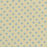 Fabric Light Blue Star Beige Background - Ribes y Casals