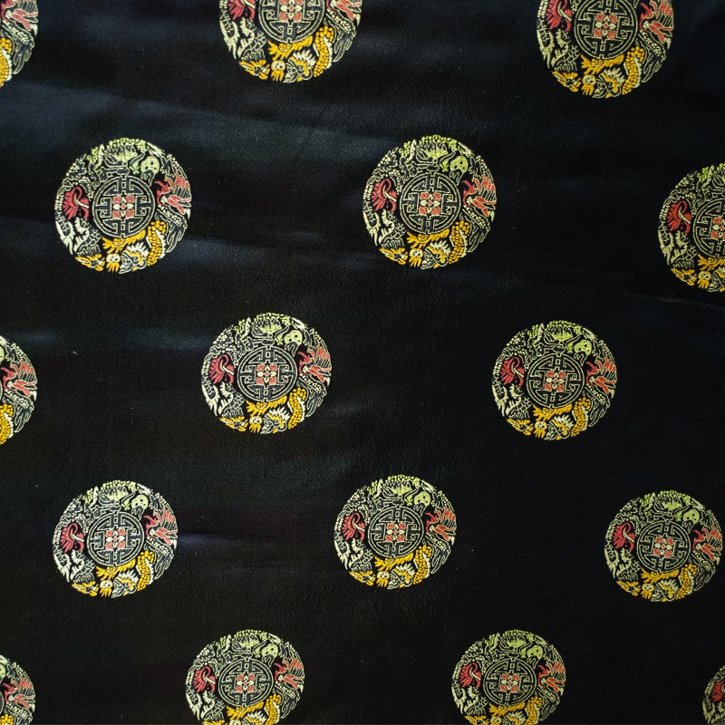 Fantasy Fabric Dragon Black - Ribes y Casals