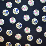 Fabric with Flowers Flamenco Dots Black Background - Ribes y Casals