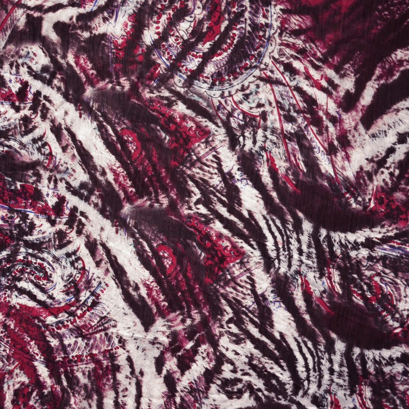 Chiffon Fabric Fantasy Print Fuchsia - Ribes y Casals