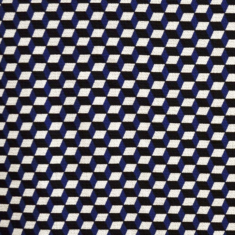 Georgette Fabric Cube Print Blue - Ribes y Casals