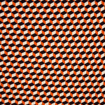 Georgette Fabric Cube Print Orange - Ribes y Casals