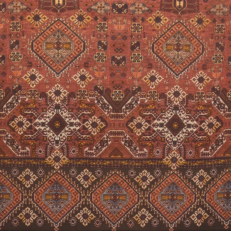 Georgette Fabric Ethnic Print Russet - Ribes y Casals