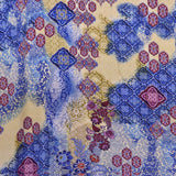 Tela Crepe Estampada Flor Pequeña Oriental Verde - Ribes y Casals