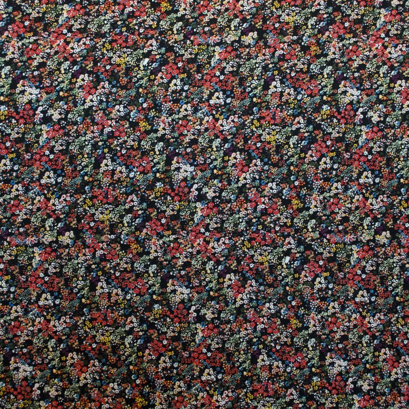 Georgette Viscose Floral Black Fabric - Ribes y Casals