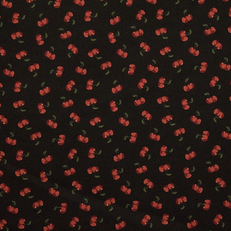 Kids Fabric Cherry Black Background - Ribes y Casals