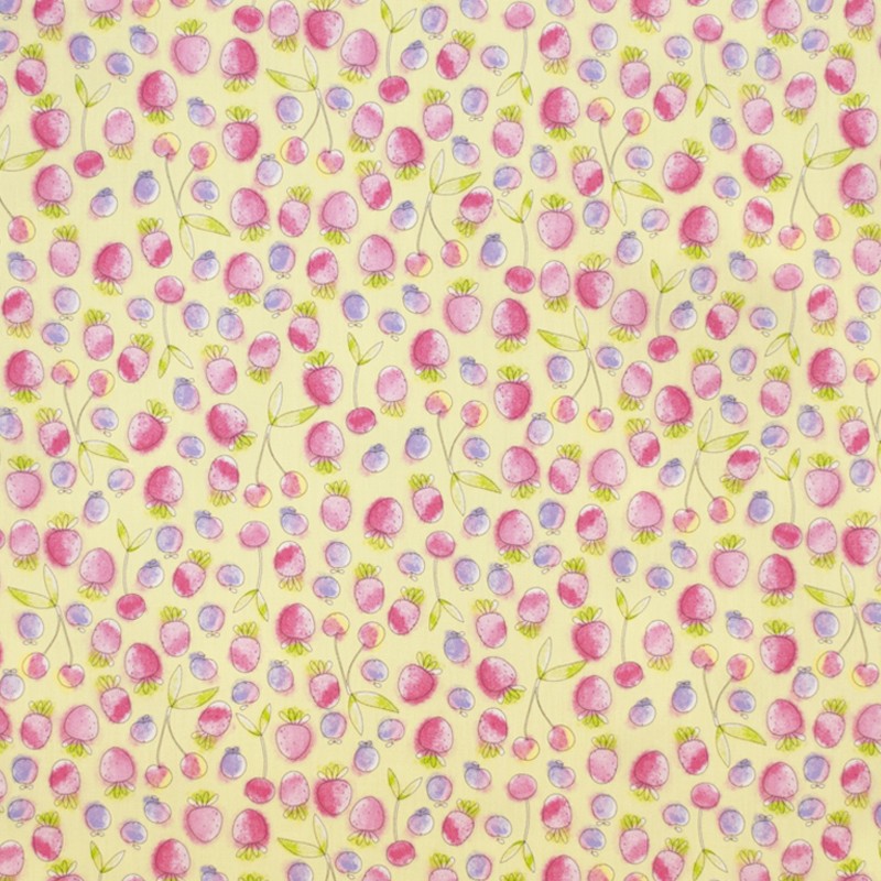 Kids Fabric Strawberry Yellow - Ribes y Casals