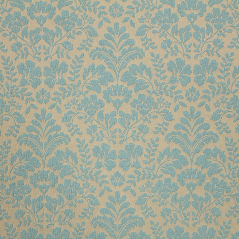 Jacquard Fabric Flowers Aqua - Ribes y Casals