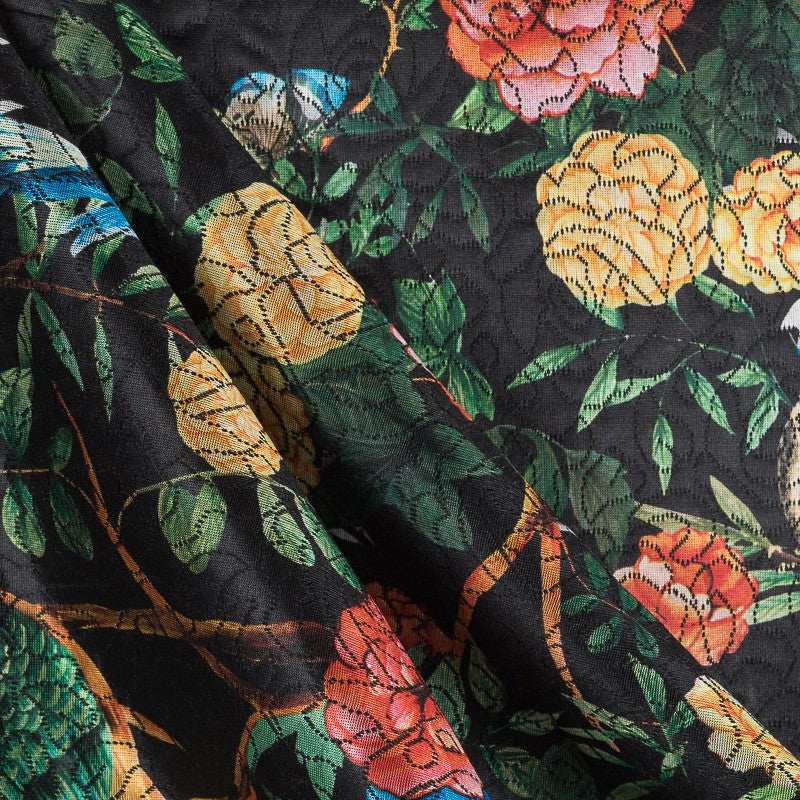 Jacquard Fabric Tropical Black - Ribes y Casals