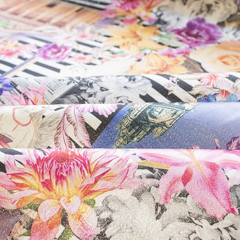 Lame Fabric Stripes Black - Ribes y Casals