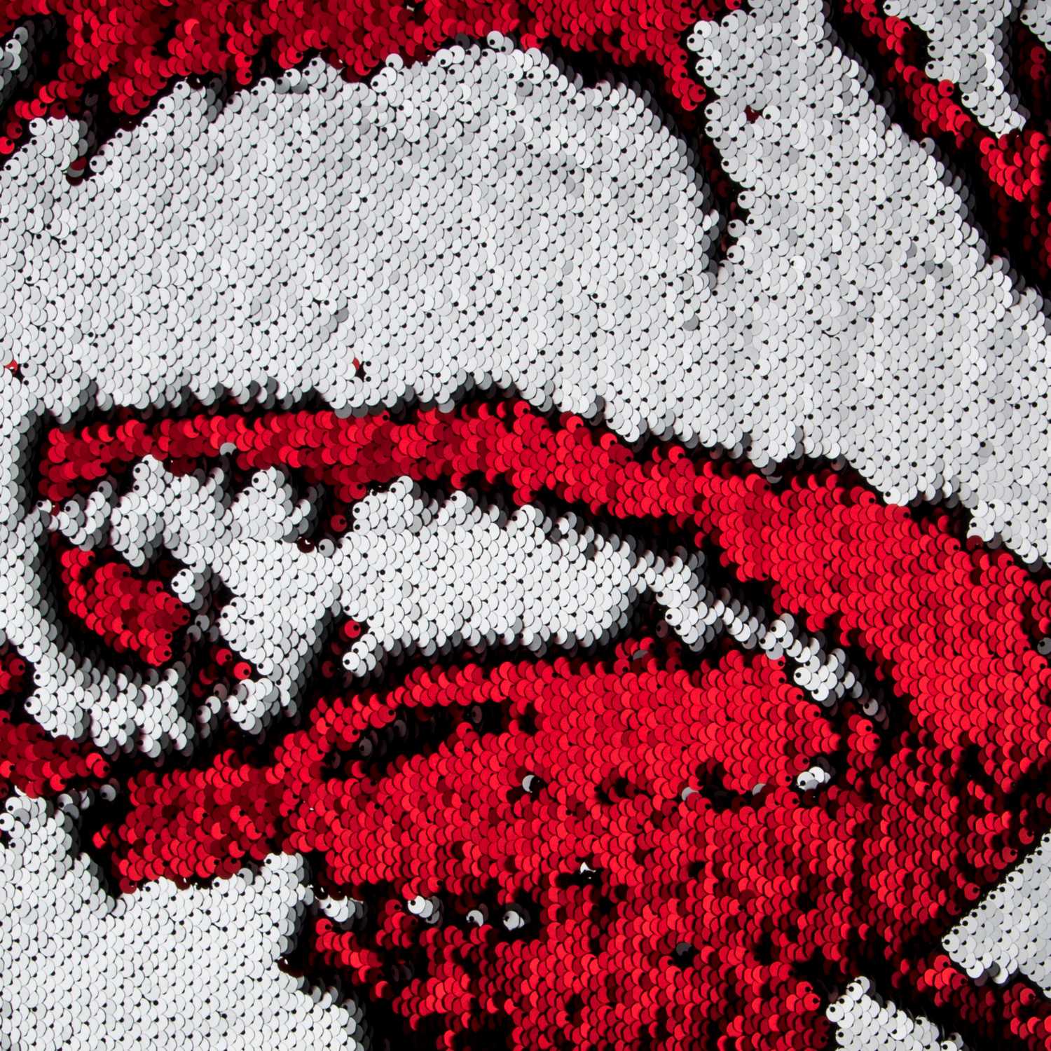 Double-sided Sequins Fabric Silver-Red - Ribes y Casals