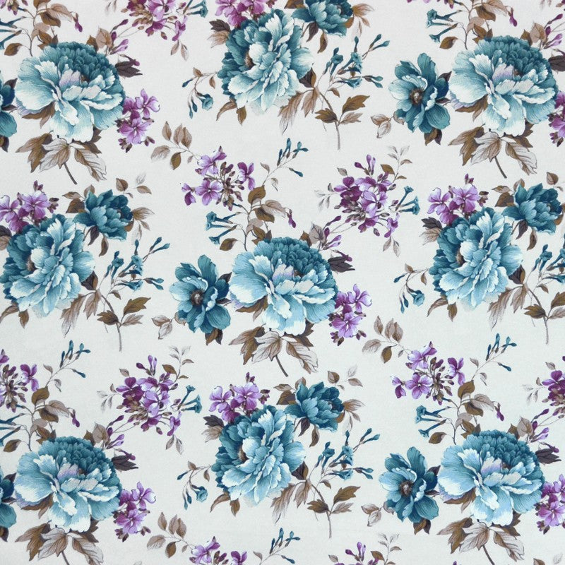 Printed Cotton Cloth Turquoise Lilac - Ribes y Casals